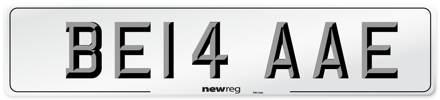 BE14 AAE Number Plate from New Reg